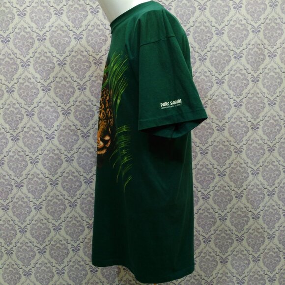 Vintage 80s Leopard T Shirt Size M Zoo Parc Safari Crew Neck Short Sleeve - Picture 7 of 12